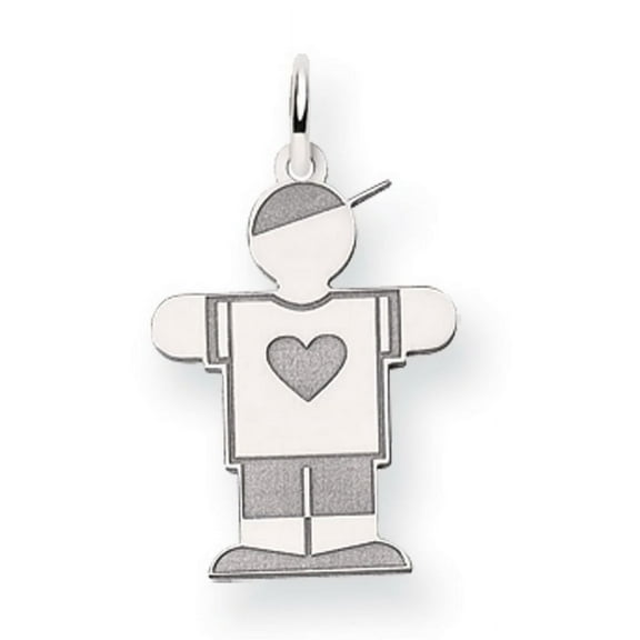 14k White Gold Kid Charm