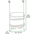 thumbnail image 4 of mDesign Steel Over Door Hanging Shower Caddy Storage Organizer - Lt. Gray/White, 4 of 6