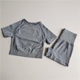 thumbnail image 1 of Conjunto de Yoga sin costuras para mujer, Top corto de manga corta para Fitness, camisetas, pantalones cortos para correr, ropa de entrenamiento para gimnasio, conjunto de 2 piezas, 1 of 6
