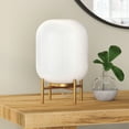 thumbnail image 2 of Evelyn&Zoe Edison 15.38" Tall Table Lamp with Glass Shade, Brass/White Milk, 2 of 9