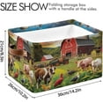thumbnail image 4 of Farm Animals Storage Basket with Handles Collapsible Storage Bins Canvas Fabric Storage Organizer for Shelves Closet Bedroom Living Room 2Pack Decor Gifts, 4 of 7