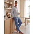 thumbnail image 6 of GIRUNS Men's Pajamas Set Long Sleeve Sleepwear Jogger Pants Soft Loungewear with Pockets Gray Blue L, 6 of 7