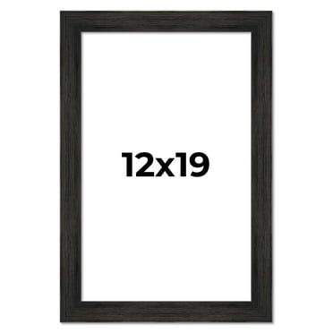 12x19 Frame Black Rustic Barnwood Solid Wood Picture Frame | 1.5 Inch Moulding Width | Includes UV