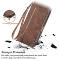 thumbnail image 5 of for Galaxy S21 5G Phone Case Wallet,S21 5G Wallet Case for Women,Emboss PU Leather Protective Cover Wrist Strap Zipper Card Holder Flip Phone Case for Samsung Galaxy S21 5G (Brown), 5 of 14