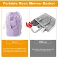 thumbnail image 4 of Roucerlin Serviteur de Douche Portable en Maille pour Essentiels de Dortoir, Sac de Douche Suspendu avec Poches Latérales à Cordon, Sac de Toilette en Maille à Séchage Rapide pour Natation Gym Plage Voyage (Violet), 4 of 7
