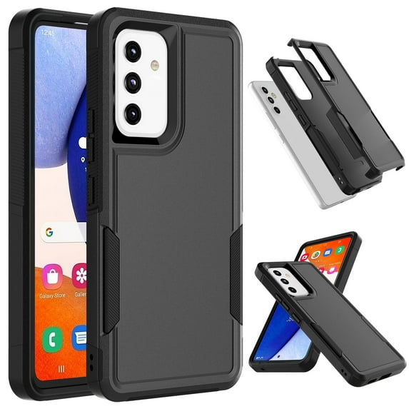 eBizWare For Samsung Galaxy A54 5G 6.4" Phone Case, 2 in 1 Drop Resistant Heavy-Duty Tough Rugged Slim Shockproof Protective Case Cover -Black