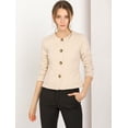 thumbnail image 3 of Chaqueta de Mujer Allegra K Vintage con Botones Beige XS, 3 of 6