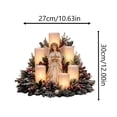 thumbnail image 7 of Christmas Lighted Centerpiece with Flameless Candle Glow, Frosted Pine Branch Table Decor for Holiday Mantel Display, 7 of 7