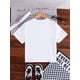 thumbnail image 2 of Young Girls ' Casual Fashionable Comfortable Simple Crayon & Letter Print Short Sleeve T-Shirt, Spring/Summer Kindergarten T Shirt Kid, 2 of 3