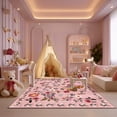 thumbnail image 5 of Pentantan 5'x7' Floral Area Rugs, Machine Washable Rug for Living Room- Soft Indoor Carpet, Low Pile for Bedroom, Dining Room, Playroom, Office, Pink, 5 of 7