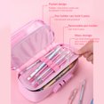 thumbnail image 6 of Qiilu Large Capacity Code Lock Canvas Pencil Cases with 4-Layer Compartments, Black, 6 of 7