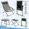 thumbnail image 3 of Gymax 5-Piece Patio Sling Chair Set Folding Lounge Chairs w/ Coffee Table Yard Poolside, 3 of 9
