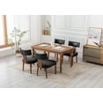 thumbnail image 3 of Guyou Dining Chairs Set of 2, Mid-Century Modern PU Upholstered Kitchen Chairs with Curved Backrest, Wooden Side Chairs for Dining Kitchen Living Room Bedroom, Black, 3 of 12