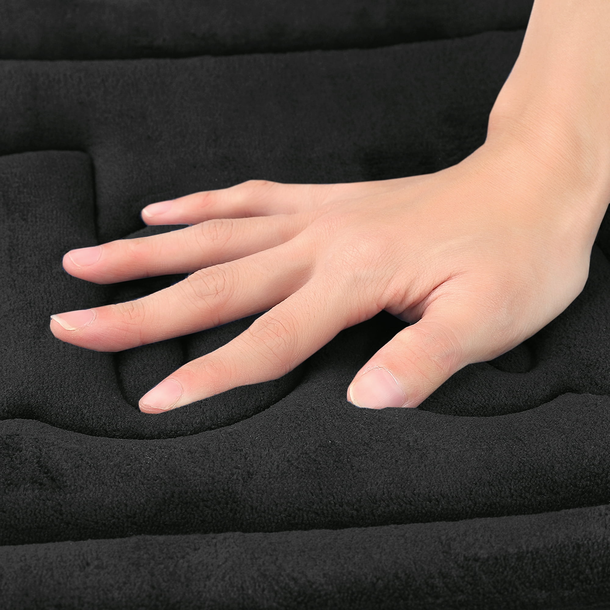 Unique Bargains 2 Pcs Memory Foam Rugs Black 16" x 24"