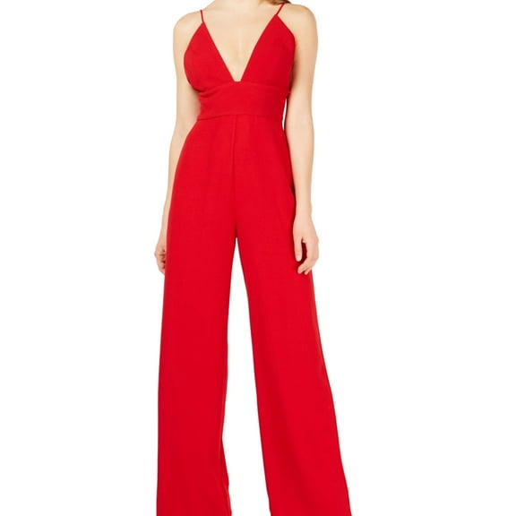 Leyden Womens Wide-Leg Jumpsuit, Red, X-Large