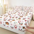 thumbnail image 3 of Feelyou Santa Claus Reindeer Full Size Sheets, Cartoon Christmas Theme Bed Sheets, 4pcs, 3 of 7