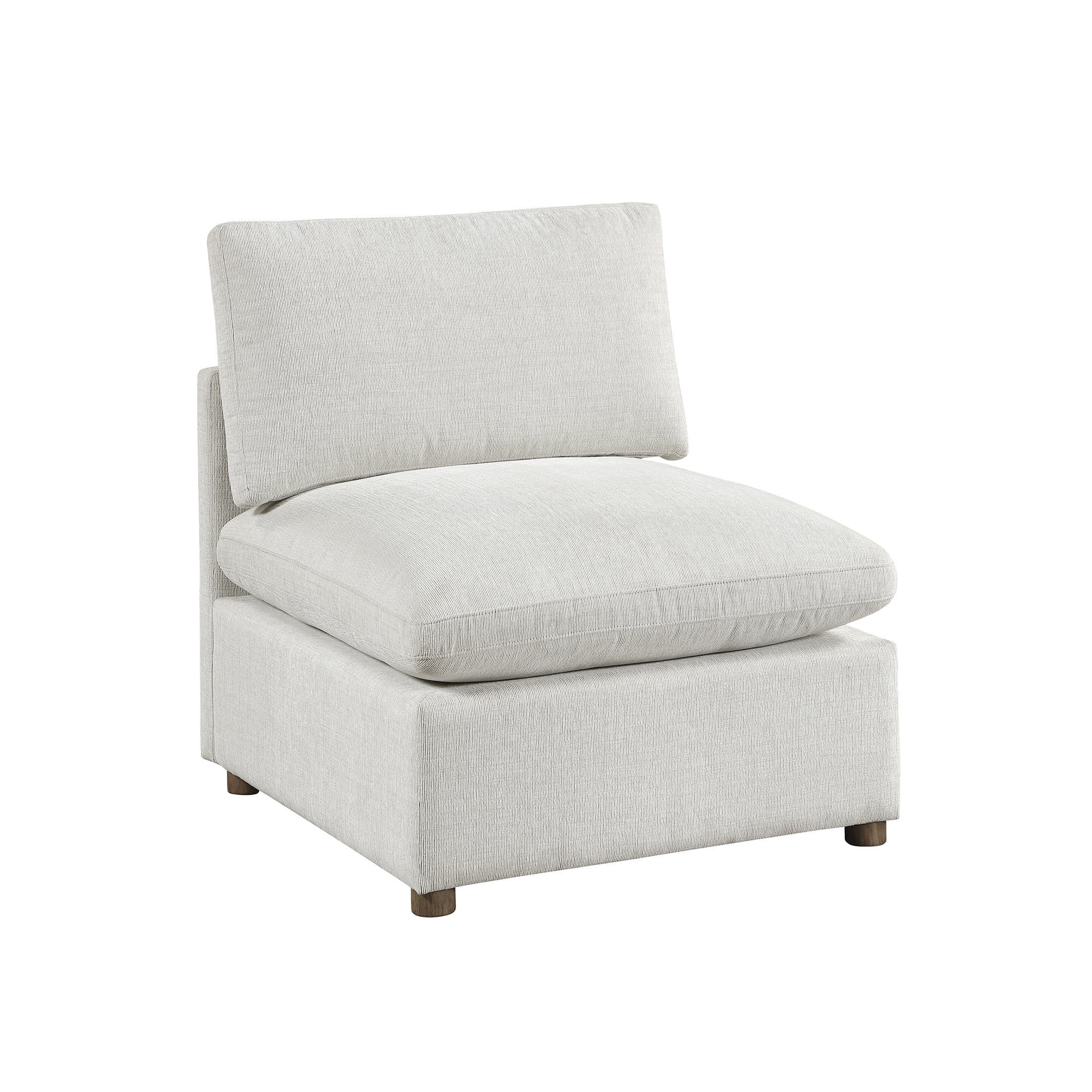 OakvillePark Velmont Sectional Sofa Modular Unit, Chenille Armless Chair, Beige