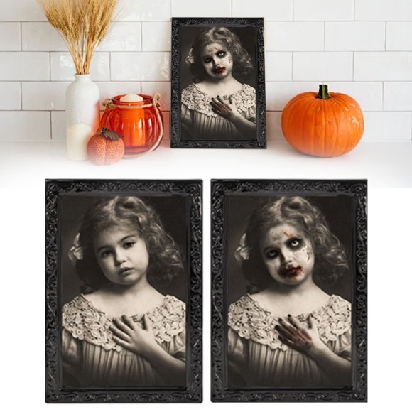 AKEGAMN Clearance! Scary Halloween Decoration，Indoor Home Wall Decor 3D Changing Moving Picture Frame For Halloween House Decor Scary Halloween Decoration，Indoor Home Wall Decor 3D Changing Moving P