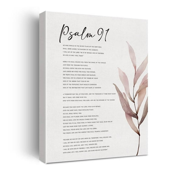 Inspirational Bible Verse Psalm 91 Wall Art Decor Religious Christian Gifts for Women Men Mother's Father's Day Christmas Birthday Gifts Canvas Print Artwork Home Office Decor