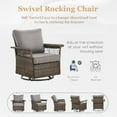 thumbnail image 4 of PARKWELL 4 Pieces Patio Furniture Set with Fire Pit Table, Outdoor All-Weather Wicker Conversation Couch Set with Swivel Gliders Chairs, Deep Seating Furniture for Porch Deck, Brown/Gray, 4 of 14