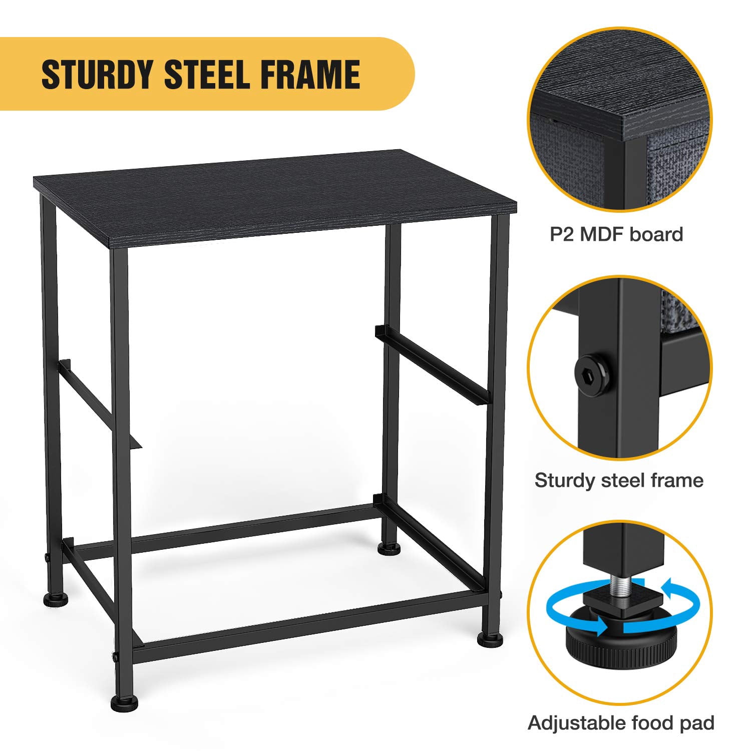 Yesker Dresser for Bedroom Storage Tower with 2 Drawers Fabric Bins Sturdy Metal Frame Wood Top Small Organizer Unit for Guest Room, Closet, Living Room, Hallway, Home Furniture, Office, Dark Gray