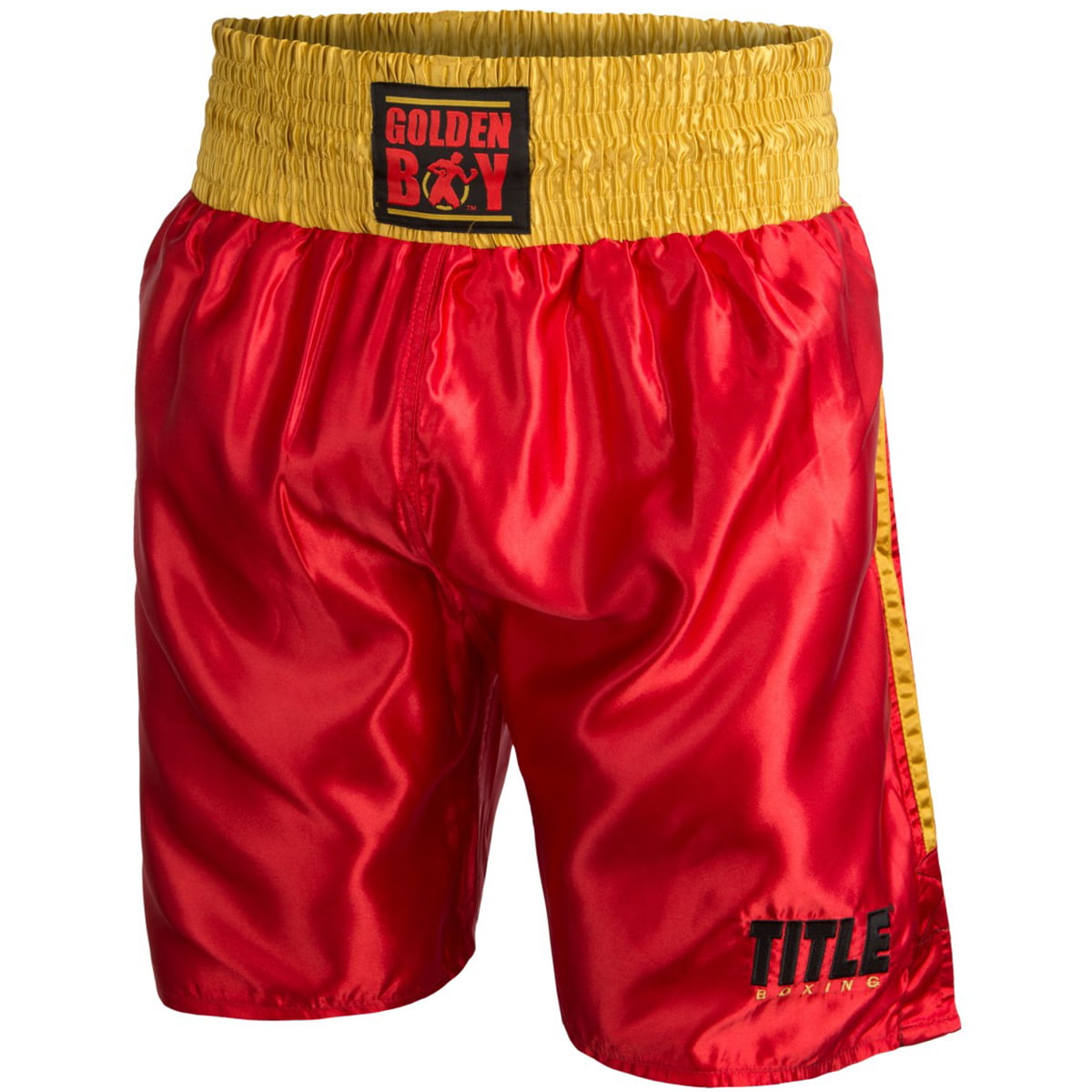 Title Boxing Golden Boy Pro Style Lightweight Boxing Trunks Black/Gold/White 