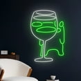 thumbnail image 2 of Handmadetneonsign Frog Wine Glass Neon Light, Frog Wine Glasses Led Light, Toad Led Sign, Wine Bar, 2 of 5