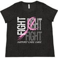 thumbnail image 3 of Inktastic Fight- Support, Care, Cure- Breast Cancer Awareness Women's Plus Size T-Shirt, 3 of 5