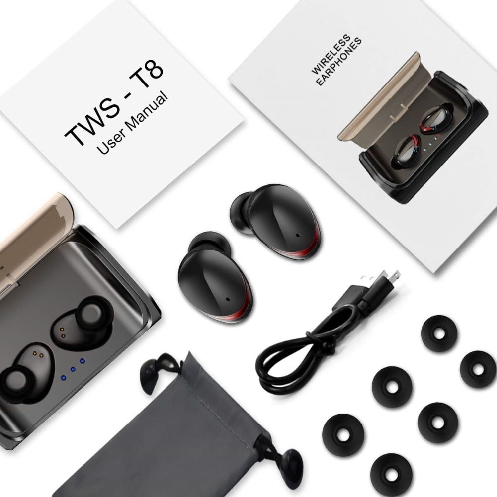 TWS T8 Bluetooth Earphones Fingerprint Earbuds Waterproof Stereo Bass  Sports | Walmart Canada