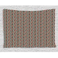 thumbnail image 1 of Abstract Tapestry, Hand Drawn Style Wavy Striped Bold Lines with Rough Grunge Look, Wall Hanging for Bedroom Living Room Dorm Decor, 80W X 60L Inches, Turquoise Vermilion White, by Ambesonne, 1 of 2