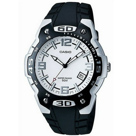 Casio Men's Analog Resin Watch with White Dial