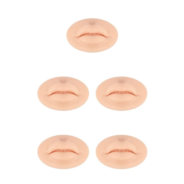 Vogacara Nude Open Mouth Lips 3D Practice Experienced Lip Template Eyebrow Eyelash Beginner Coloring Double-sided Skin Microblading Type2 NO2 Vogacara CBP494992
