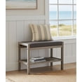 thumbnail image 2 of Fairway Avenue Home Bamboo Padded Bench with Slatted Shelf - Brushed Gray, 2 of 7