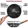 thumbnail image 2 of Sartén wok de acero al carbono YOSUKATA de 13.5" – Wok de fondo plano precurado para salteados, barbacoas, parrillas y camping – Utensilios de cocina tradicionales japoneses y chinos – Compatible con, 2 of 5
