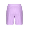thumbnail image 5 of Nmnitkp Shorts for Women Comfy Drawstring Casual Elastic Waist Pure Color Shorts Summer Beach Lightweight Short Pants with Pockets Purple,L, 5 of 6