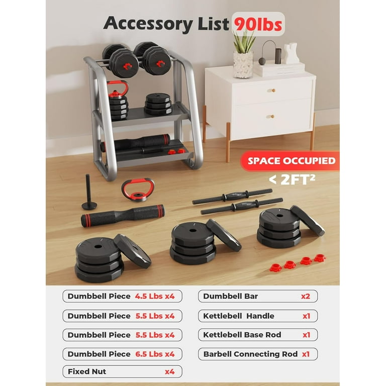 Adjustable Dumbbell Cap Weight Set Costco Upgo 90lbs Adjustable