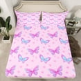 thumbnail image 2 of Castle Fairy Teens Flying Butterflies Full Size Sheets 4-Piece,Abstract Gradient Breathable Bed Sheets,Dreamy Princess Lightweight Sheet Sets,Breathable Home Decor, 2 of 7