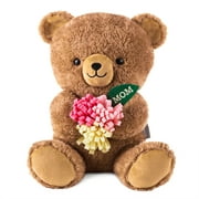 Hallmark Plush (Brown Teddy Bear With "Mom" Flower Bouquet), 8.25"