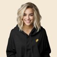 thumbnail image 4 of Dalix Taco Embroidered Fleece Cropped Hoodie Cold Fall Winter Women in Dark Heather 2XL XX-Large, 4 of 5