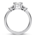 thumbnail image 2 of Circle Jewel 1.6 Ct Three Stone Cushion Cut Engagement Ring - Moissanite Ring for Women - 14K White Gold Plated Ring - Stunning Wedding Jewelry Gift for Her - Gorgeous Diamond Ring for Bride, 2 of 3