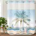 thumbnail image 3 of Summer Beach Chair No Hook Shower Curtain Waterproof, Bathroom Curtains with Snap in Liners and See Through Top Window, Coastal Palm Trees Canoeing Hotel Style Bathtub Curtains Shower 72"Wx72"L, 3 of 8