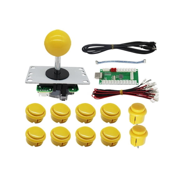 Inteprter Controlador de tablero de control de juegos Joystick Gamepad Stick Consola Reparación Joysticks Mantenimiento Ensamblado Accesorio Videojuegos y accesorios Amarillo