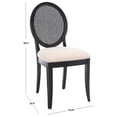 thumbnail image 3 of SAFAVIEH Couture Karlee Classic Linen Solid Dining Side Chair, Black/Beige (Set of 2), 3 of 15