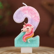 Xiao Hang 0-9 Number Cartoon Unicorn Digital Candles for Kids Birthday Party Festival Cake Decoration Atmosphere Props Fun Themed Candle