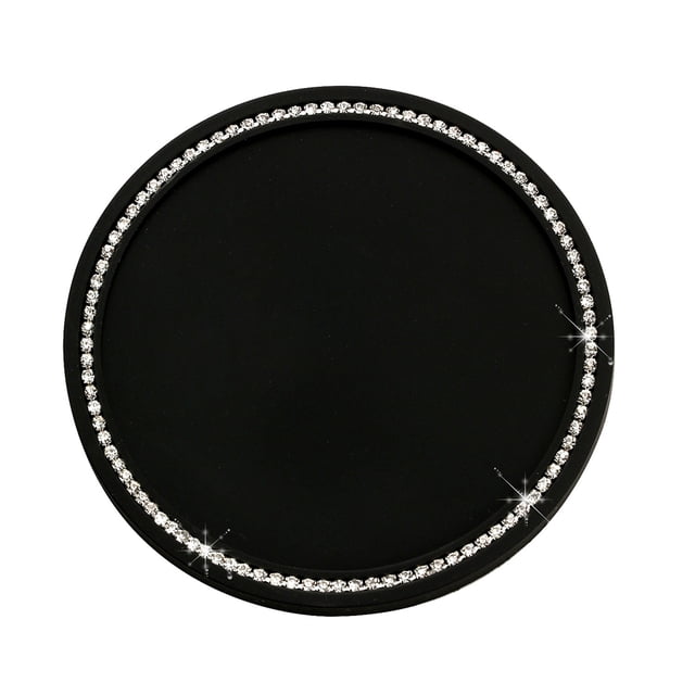 Soporte de taza de coches Coster Bling Round Anti-Skidding Aislamiento de calor Rhinestone Incrustado Exquisito Exquisito Multifuncional Mats Mats Rhinestone blanco Eigraketly HA059469-01