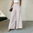 thumbnail image 2 of Gytharion Women's High Waist Striped Wide Leg Pants Double Breasted Draped Floor Length Casual Pants with Pockets Loose Palazzo Trousers, 2 of 7