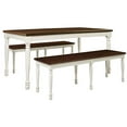thumbnail image 2 of Crosley Furniture Shelby Ensemble de Table à Manger avec Rallonge et Rallonge, 3 Pcs (2 Bancs), Blanc Vieilli, 2 of 5