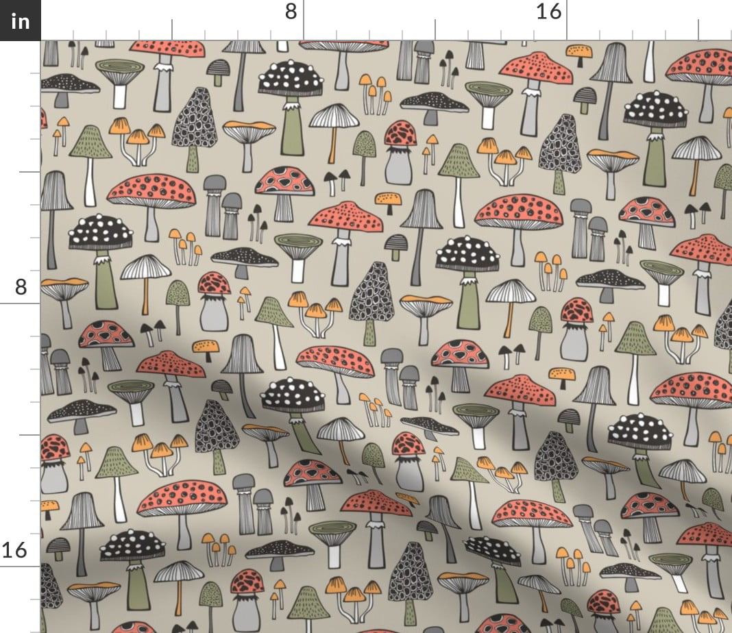 Mushroom Autumn Mushrooms Fall Woodland Forest Fabric Printed by ...