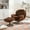Brown, variant on Accent Chair with Ottoman, Velvet Single Leisure Upholstered Sofa Chair, Reading Chair with Metal Base Frame, Lazy Chair with 360 Degree Swiveling for Living Room, Bedroom, Beige