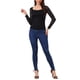 thumbnail image 2 of BLUSA DE MUJER INSPIRE CHIC Tela de Encaje Escote Cuadrado Manga Larga Top S Negro, 2 of 6
